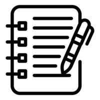 Human writing icon, outline style vector