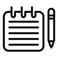 Sketch personal notebook icon, outline style vector