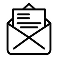 icono de correo de escritura, estilo de contorno vector