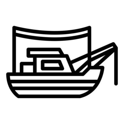 Fishing boat icon, outline style