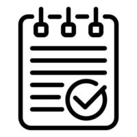 Approved notebook icon, outline style vector