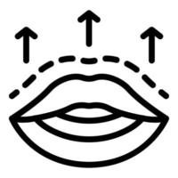 icono de cirugía de labios, estilo de esquema vector