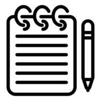 Sketch notebook icon, outline style vector