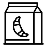 Croissant pack icon, outline style vector