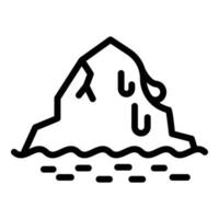 iceberg se derrite icono, estilo de esquema vector