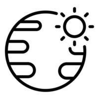 Hot planet icon, outline style vector