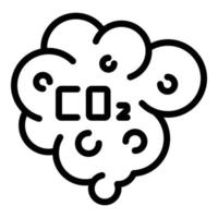 icono de nube de co2, estilo de esquema vector