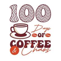 Retro Pattern Coffee Typography T Shirt vector