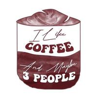 Vintage Coffee Cup Typographic T Shirt vector