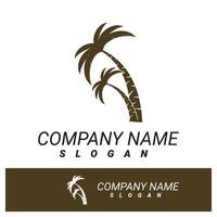 Palm tree summer logo template vector