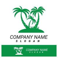 Palm tree summer logo template vector