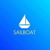sailboat icon logo template design with simple style vector