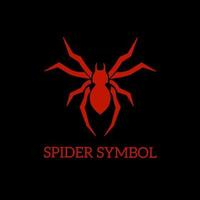 red Spider symbol logo template with simple design vector