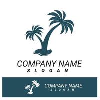 Palm tree summer logo template vector