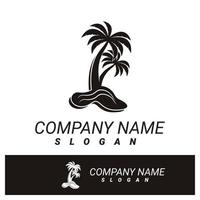 Palm tree summer logo template vector