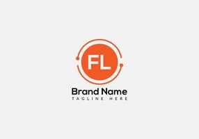 Abstract FL letter modern initial lettermarks logo design vector