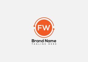 Abstract FW letter modern initial lettermarks logo design vector