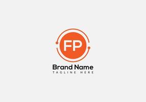 Abstract FP letter modern initial lettermarks logo design vector