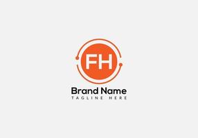 Abstract FH letter modern initial lettermarks logo design vector