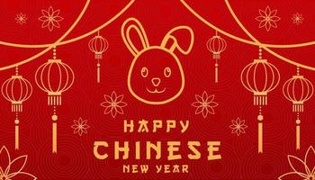 flat background for chinese new year design in line arts vector