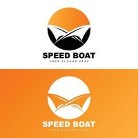 Speed Boat Logo, Fast Cargo Ship Vector, Sailboat, Design For Ship Manufacturing Company, Waterway Shipping, Marine Vehicles, Transportation vector