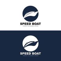 Speed Boat Logo, Fast Cargo Ship Vector, Sailboat, Design For Ship Manufacturing Company, Waterway Shipping, Marine Vehicles, Transportation vector