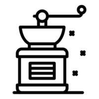 Manual coffee grinder icon, outline style vector