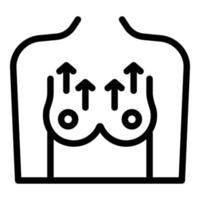 icono de cirugía plástica mamaria, estilo de esquema vector