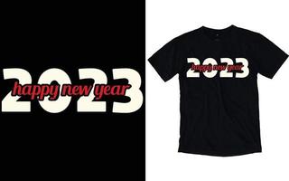 feliz año nuevo tipografía camisetas vector