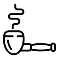 Burning smoking pipe icon, outline style vector