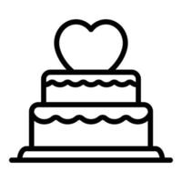 Valentines day cake icon, outline style vector