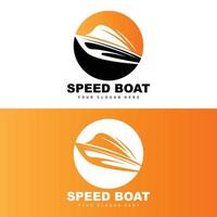 Speed Boat Logo, Fast Cargo Ship Vector, Sailboat, Design For Ship Manufacturing Company, Waterway Shipping, Marine Vehicles, Transportation vector