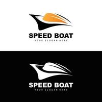 Speed Boat Logo, Fast Cargo Ship Vector, Sailboat, Design For Ship Manufacturing Company, Waterway Shipping, Marine Vehicles, Transportation vector