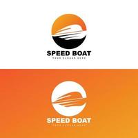 Speed Boat Logo, Fast Cargo Ship Vector, Sailboat, Design For Ship Manufacturing Company, Waterway Shipping, Marine Vehicles, Transportation vector