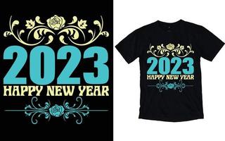 feliz año nuevo tipografía camisetas vector