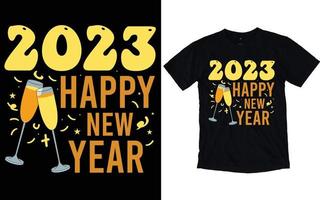 feliz año nuevo tipografía camisetas vector