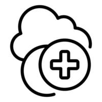 Add data cloud icon, outline style vector
