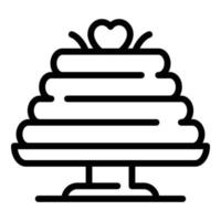 Lovely tray cake icon, outline style vector