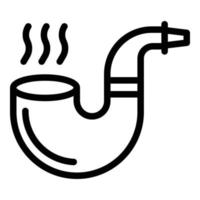 Man smoking pipe icon, outline style vector