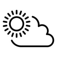 icono de nube de clima soleado, estilo de esquema vector