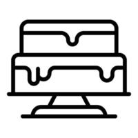 Celebrate cake icon, outline style vector