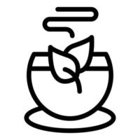 Tea icon, outline style vector