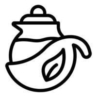 Tea pot icon, outline style vector