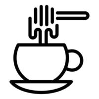 Honey tea cup icon, outline style vector