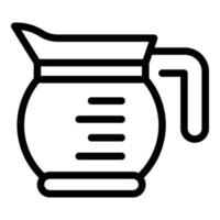 icono de jarra de vidrio de té, estilo de esquema vector