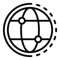 icono de red global de medios, estilo de esquema vector