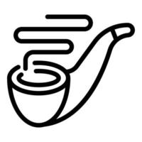 Smoking pipe icon, outline style vector