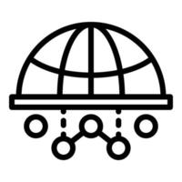 Mobile global network icon, outline style vector