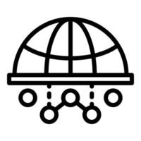 Mobile global network icon, outline style vector