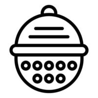 icono de bola de acero de té, estilo de contorno vector